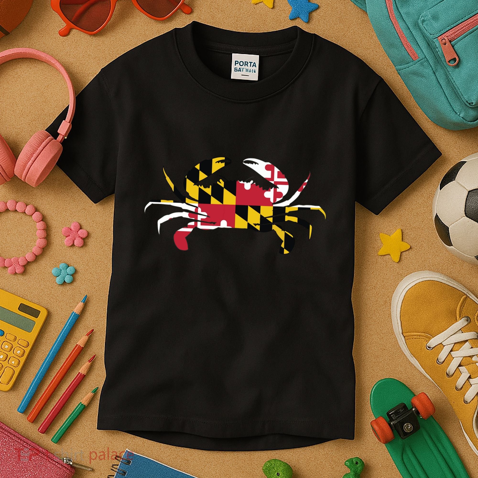 Maryland Crab State Pride Flag Kids T-Shirt