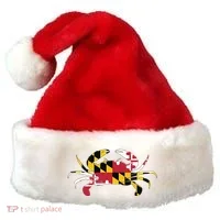 Maryland Crab State Pride Flag Santa Hat thumb 0