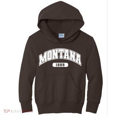 Montana Collegiate Style 1889 Kids Hoodie