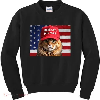 Make Cats Safe Again Gift Kids Sweatshirt