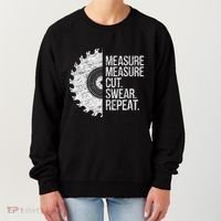 Measure Cut Swear Funny Handyman Dad FatherS Day Women's Sweatshirt thumb 0