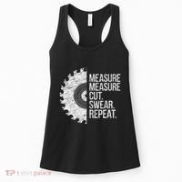 Measure Cut Swear Funny Handyman Dad FatherS Day Women's Tank Top thumb 0