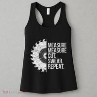 Measure Cut Swear Funny Handyman Dad FatherS Day Women's Tank Top thumb 3