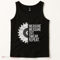 Measure Cut Swear Funny Handyman Dad FatherS Day Tank Top thumb 2