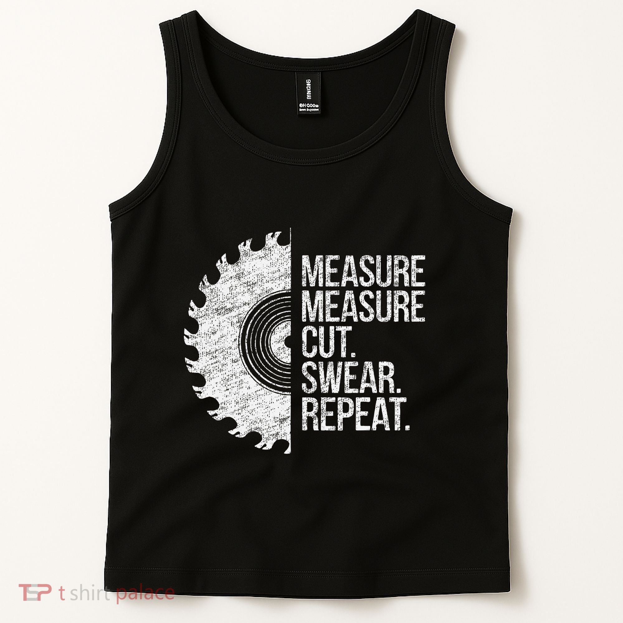 Measure Cut Swear Funny Handyman Dad FatherS Day Tank Top