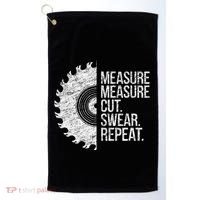 Measure Cut Swear Funny Handyman Dad FatherS Day Golf Towel thumb 0