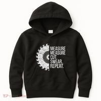Measure Cut Swear Funny Handyman Dad FatherS Day Kids Hoodie thumb 0