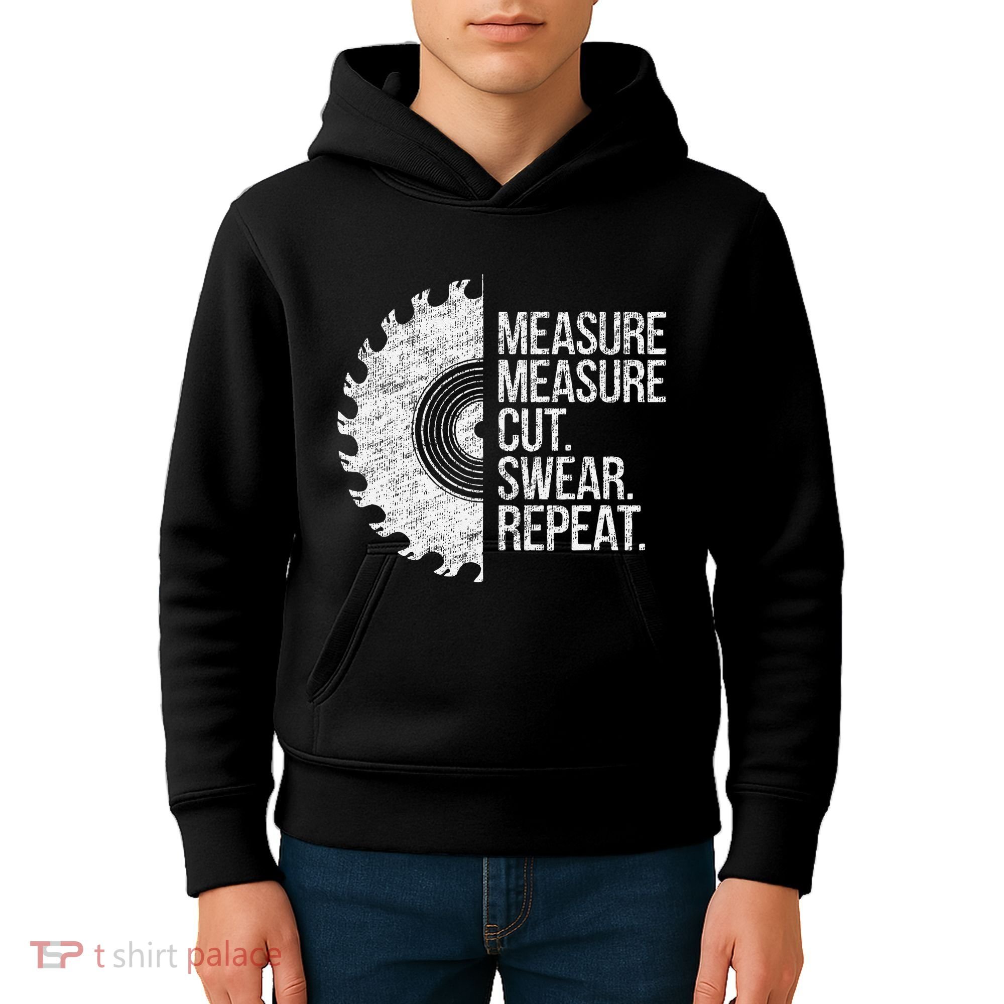 Measure Cut Swear Funny Handyman Dad FatherS Day Kids Hoodie