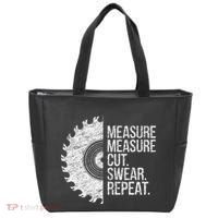 Measure Cut Swear Funny Handyman Dad FatherS Day Tote Bag thumb 0