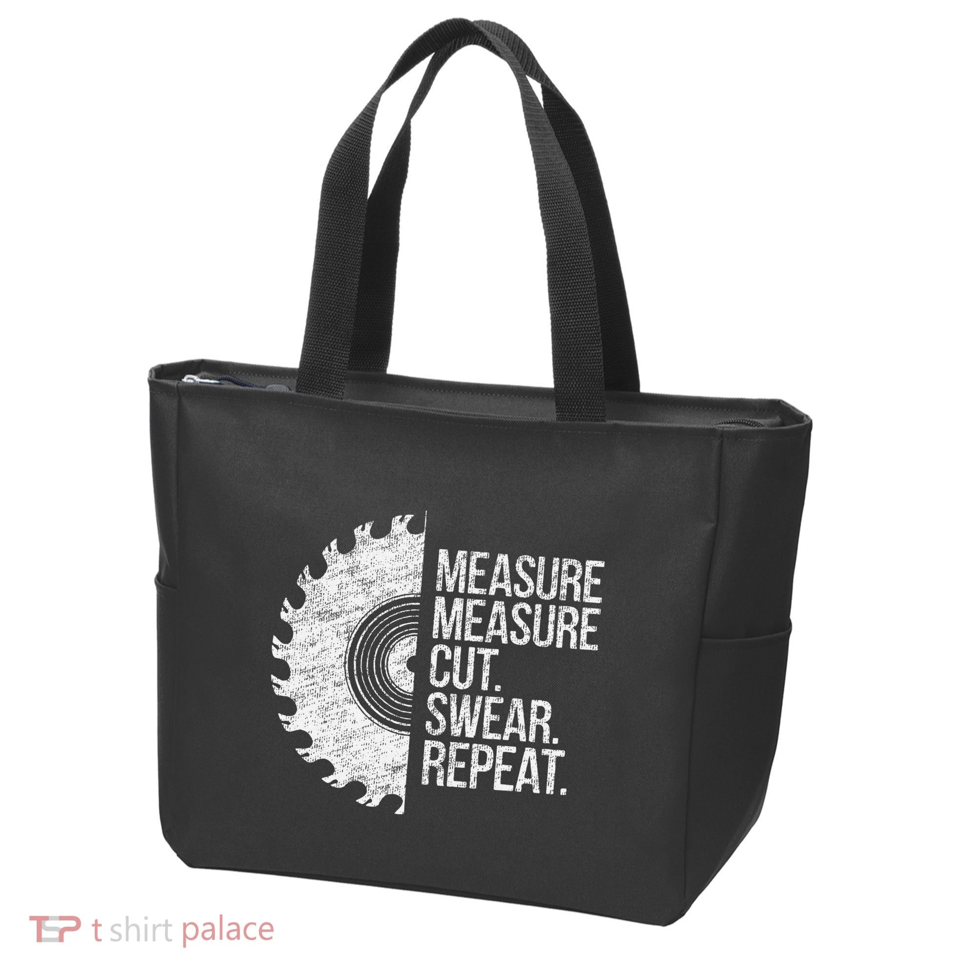 Measure Cut Swear Funny Handyman Dad FatherS Day Tote Bag