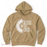 Measure Cut Swear Funny Handyman Dad FatherS Day Hoodie thumb 0
