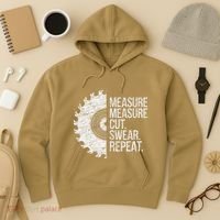 Measure Cut Swear Funny Handyman Dad FatherS Day Hoodie thumb 3