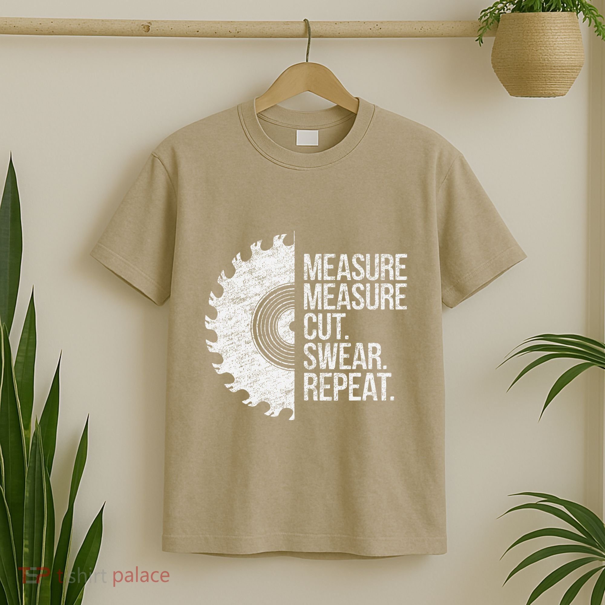 Measure Cut Swear Funny Handyman Dad FatherS Day T-Shirt