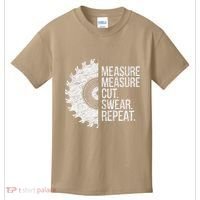 Measure Cut Swear Funny Handyman Dad FatherS Day Kids T-Shirt thumb 0