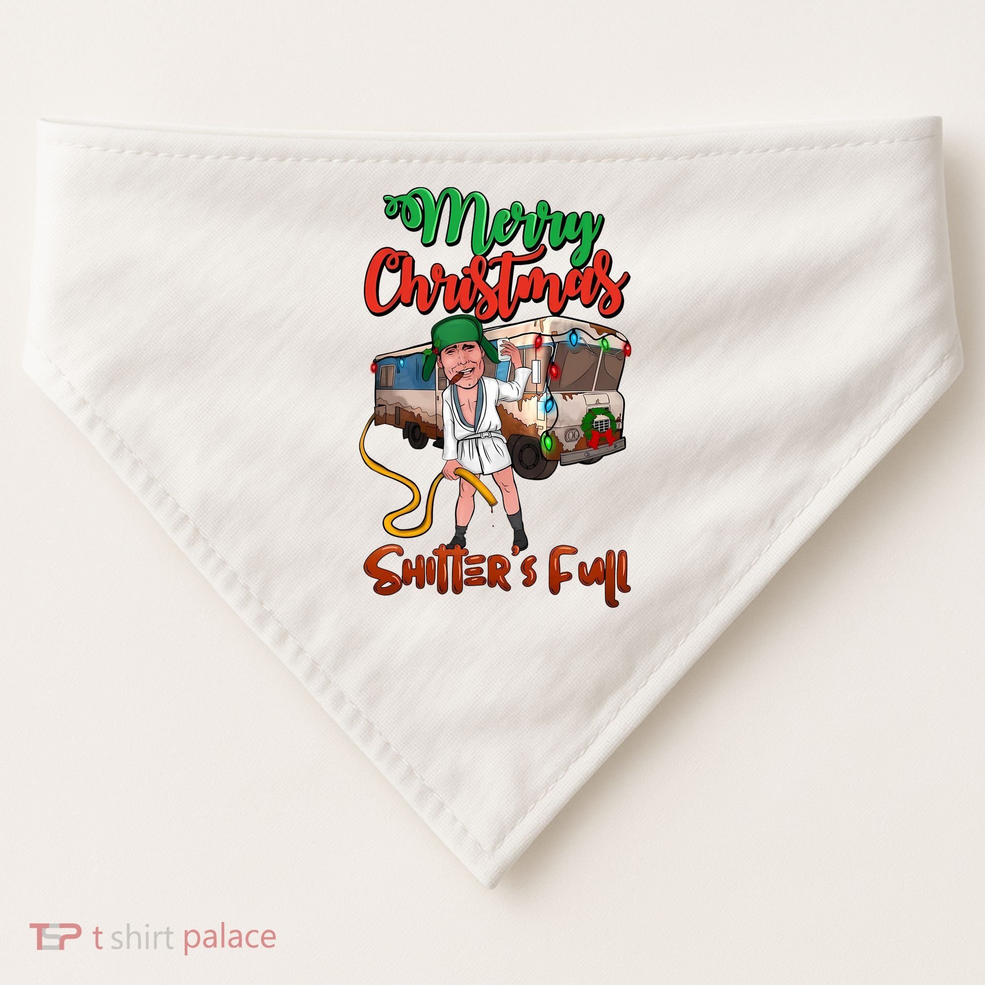 Merry Christmas Shitters Full Funny Christmas Vacation USA-Made Doggie Bandana