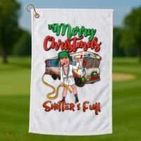 Merry Christmas Shitters Full Funny Christmas Vacation Golf Towel thumb 1