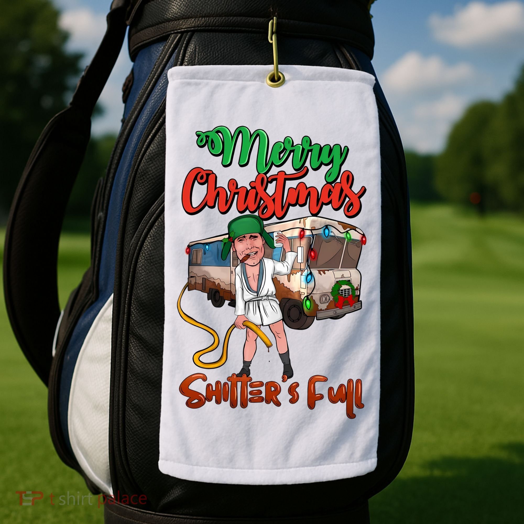 Merry Christmas Shitters Full Funny Christmas Vacation Golf Towel