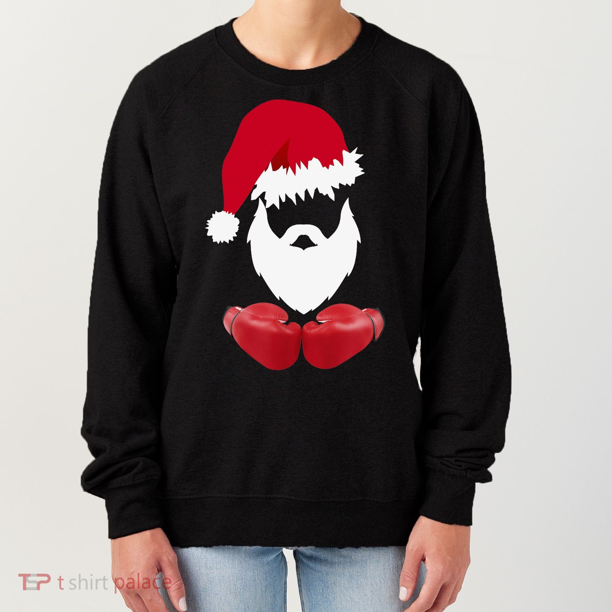 Merry Christmas Santa Claus Boxing Unisex Women's Sweatshirt
