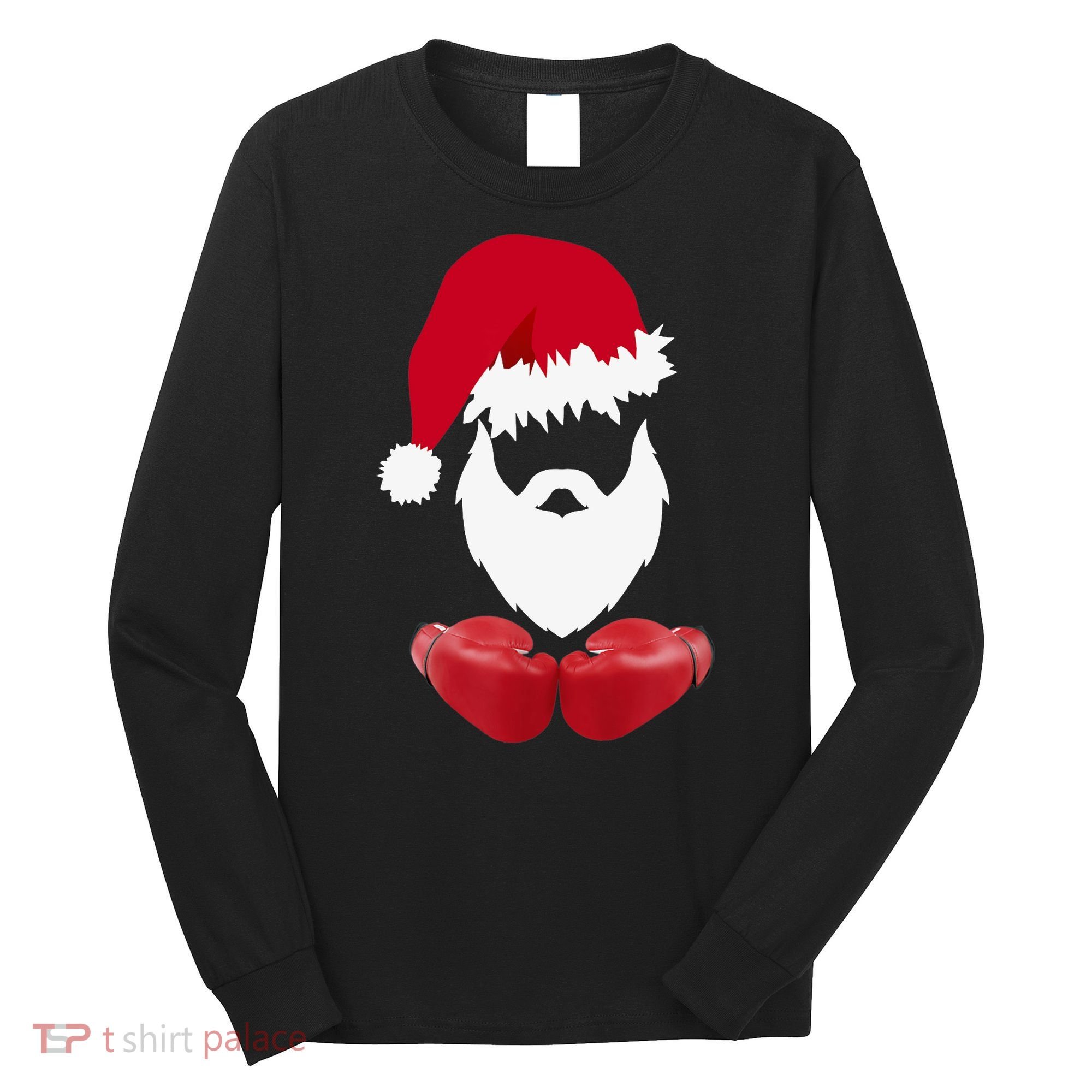 Merry Christmas Santa Claus Boxing Unisex Long Sleeve Shirt