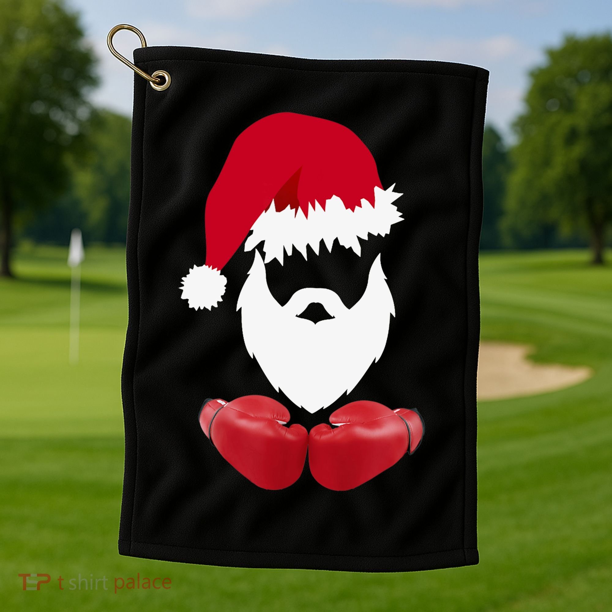 Merry Christmas Santa Claus Boxing Unisex Golf Towel