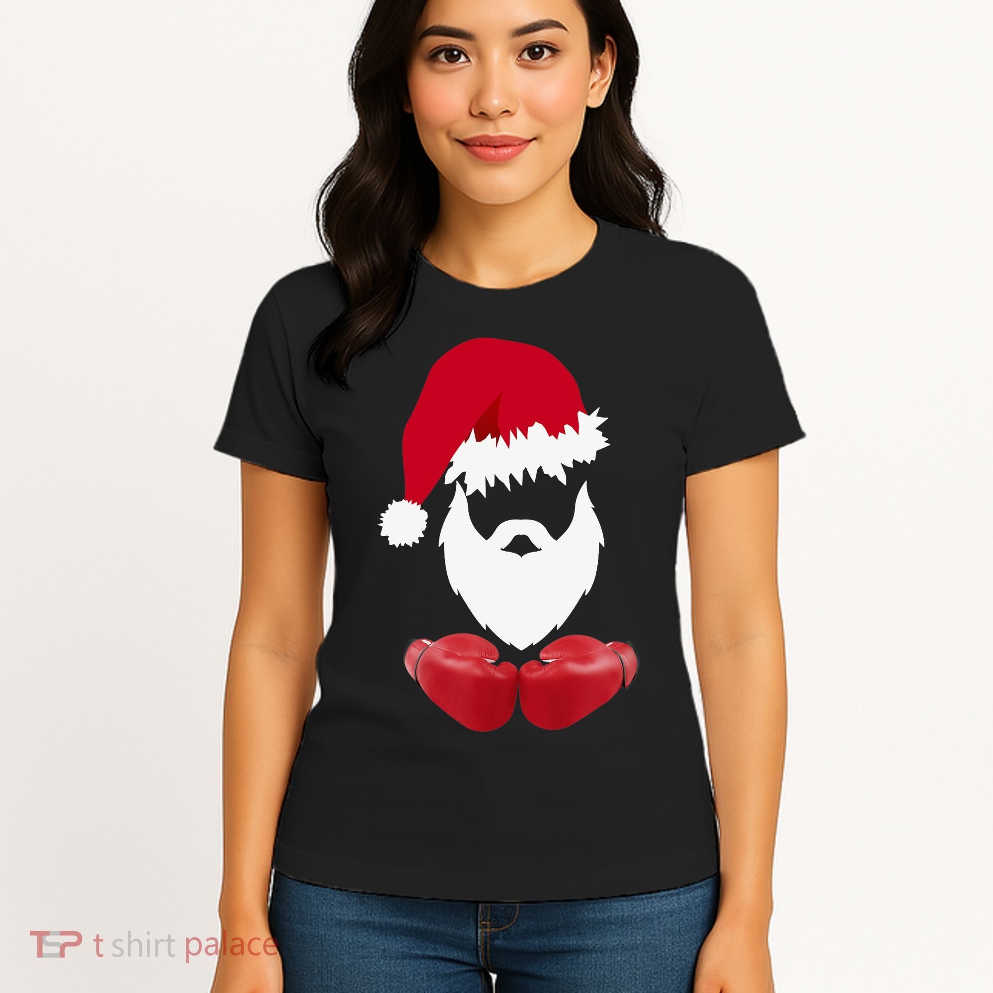 Merry Christmas Santa Claus Boxing Unisex Women's T-Shirt
