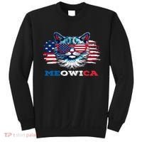 Meowica Cat Sunglasses American Flag USA Cat 4Th Of July Sweatshirt thumb 0