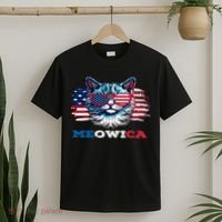 Meowica Cat Sunglasses American Flag USA Cat 4Th Of July T-Shirt thumb 2