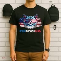 Meowica Cat Sunglasses American Flag USA Cat 4Th Of July T-Shirt thumb 6