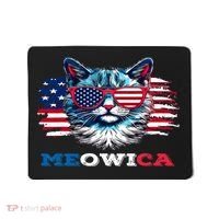 Meowica Cat Sunglasses American Flag USA Cat 4Th Of July Mousepad thumb 0