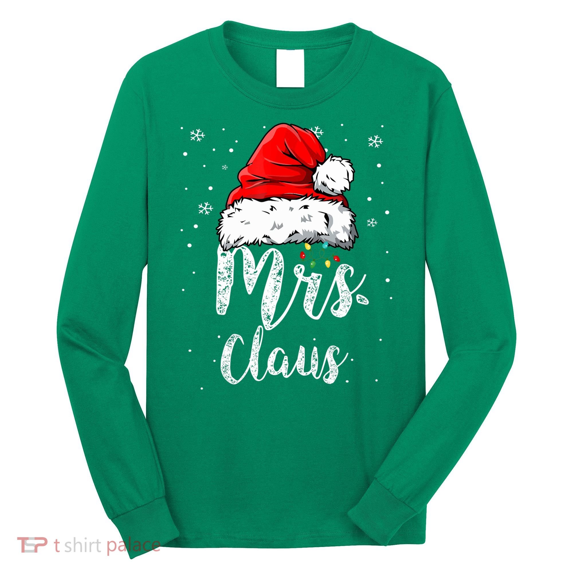Mrs. Claus Santa Hat Christmas,Claus Santa Long Sleeve Shirt