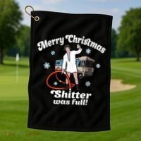 Christmas Vacation Merry Christmas Shitters Full Christmas Ugly Golf Towel thumb 1
