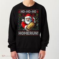 Merry Christmas Santa Playing Baseball For Ballplayers Women's Sweatshirt thumb 0
