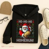 Merry Christmas Santa Playing Baseball For Ballplayers Hoodie thumb 4