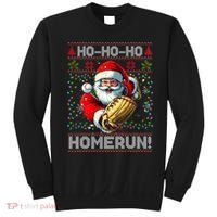Merry Christmas Santa Playing Baseball For Ballplayers Sweatshirt thumb 0