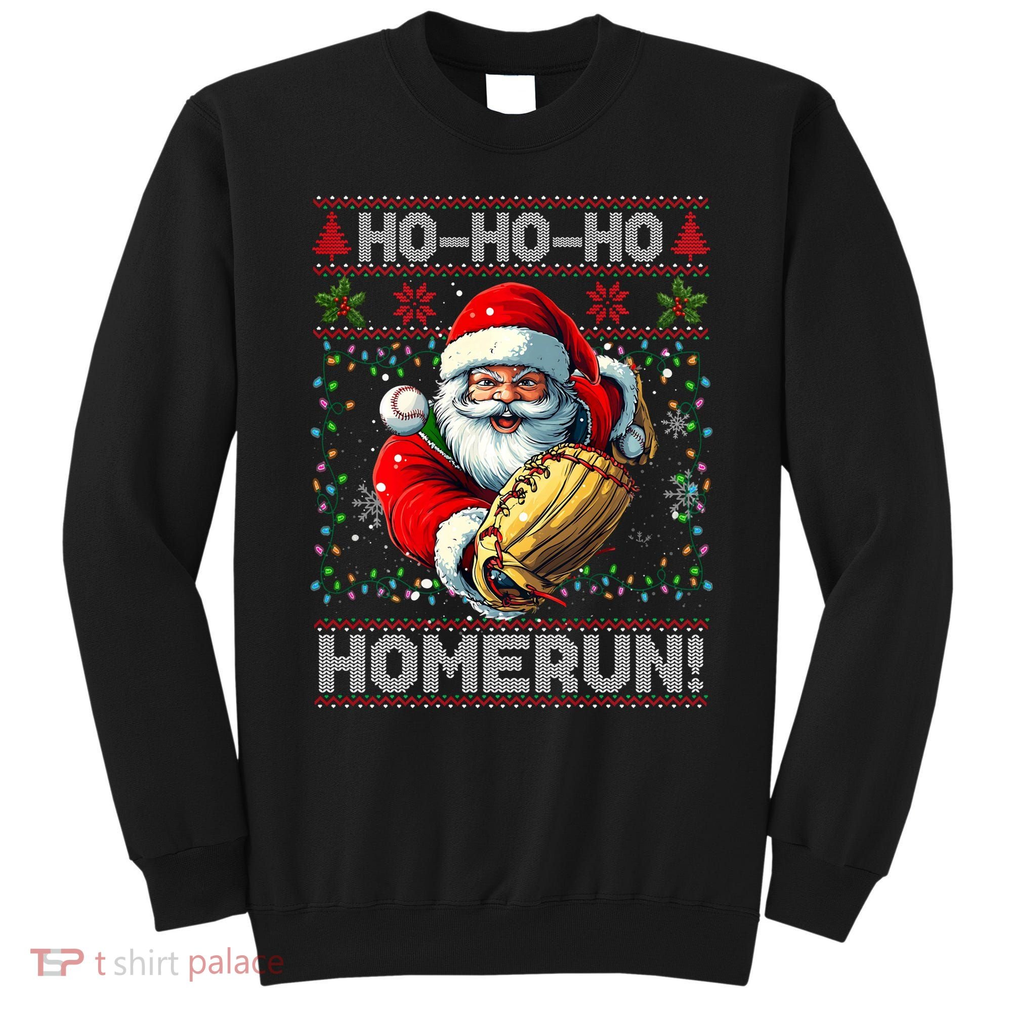 Merry Christmas Santa Playing Baseball For Ballplayers Sweatshirt