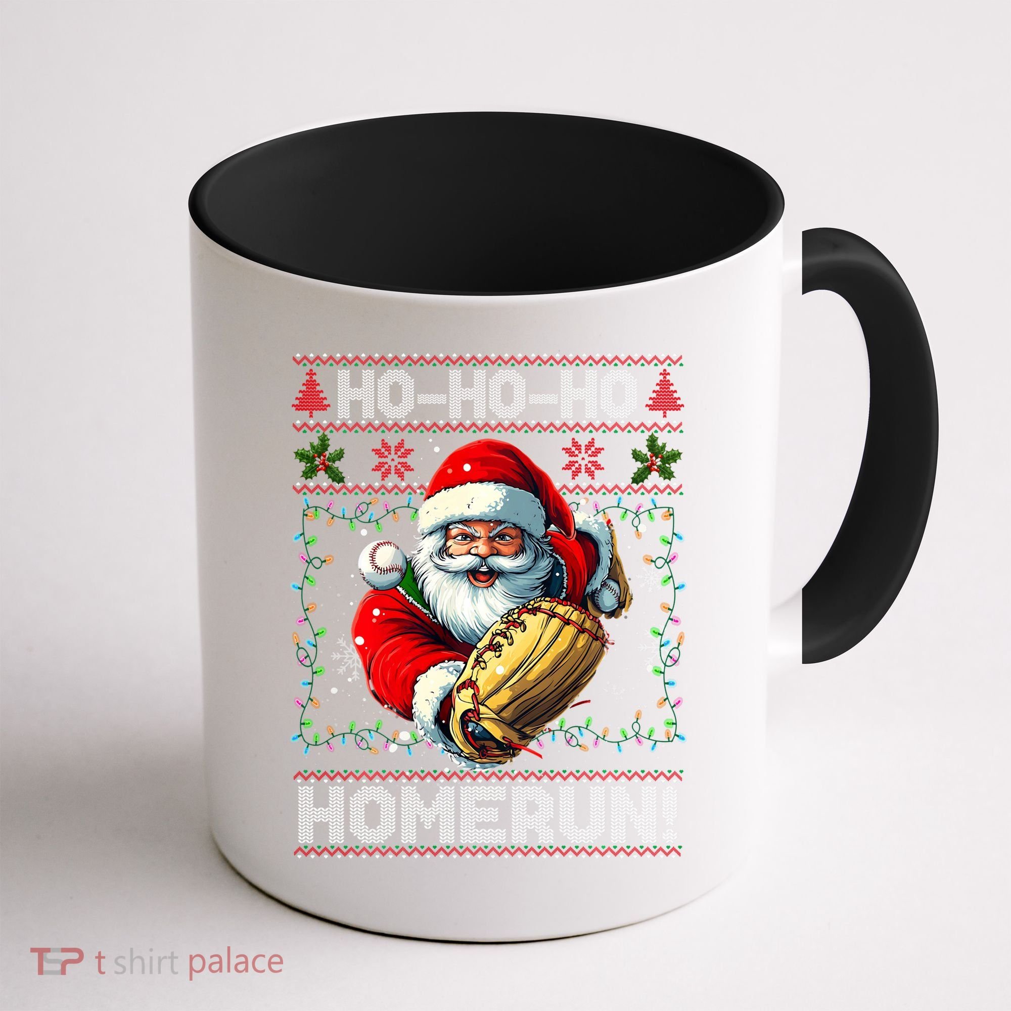 Merry Christmas Santa Playing Baseball For Ballplayers Coffee Mug