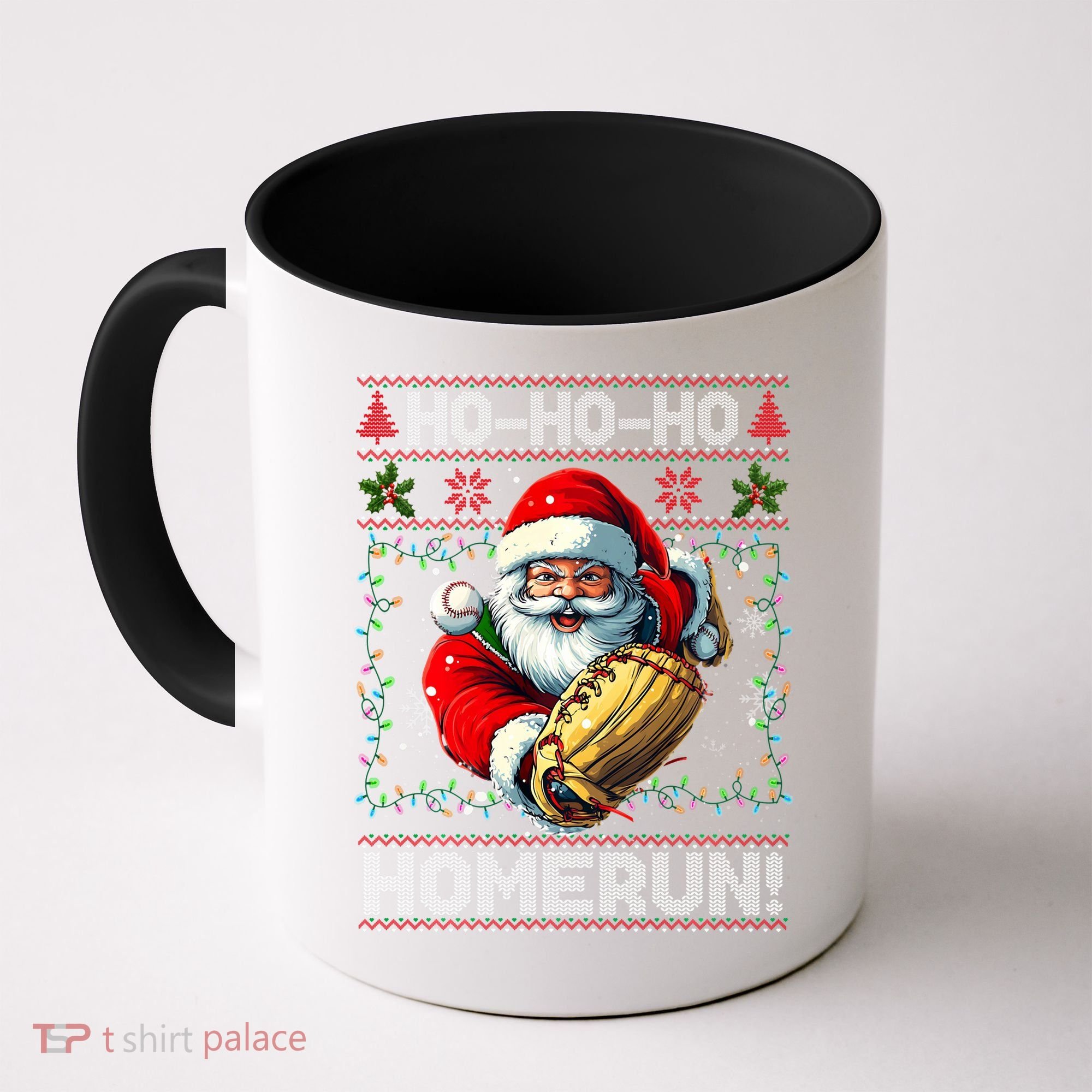 Merry Christmas Santa Playing Baseball For Ballplayers Coffee Mug