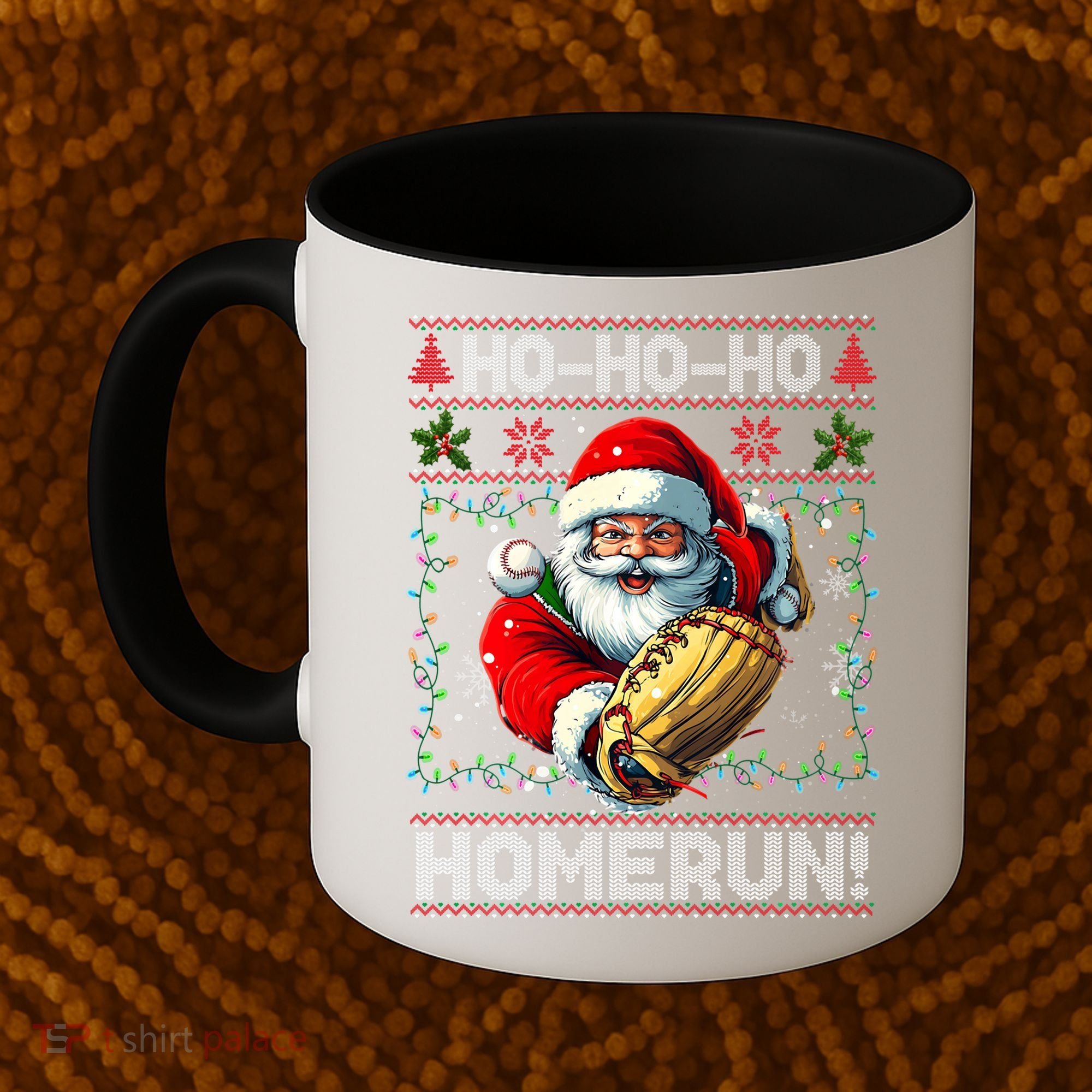 Merry Christmas Santa Playing Baseball For Ballplayers Coffee Mug