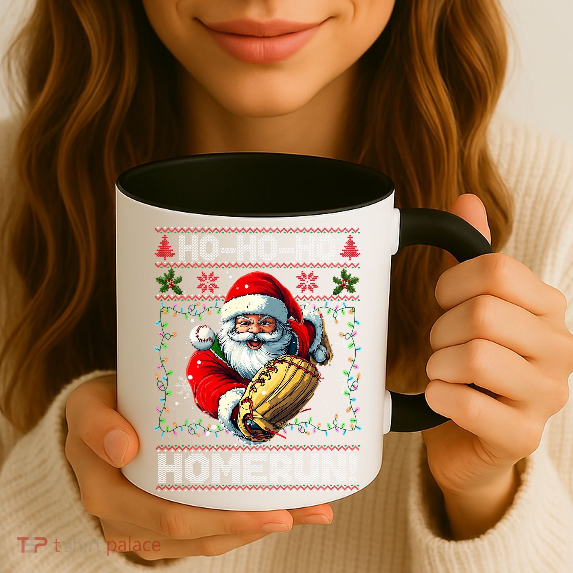 Merry Christmas Santa Playing Baseball For Ballplayers Coffee Mug