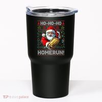 Merry Christmas Santa Playing Baseball For Ballplayers Tumbler thumb 0