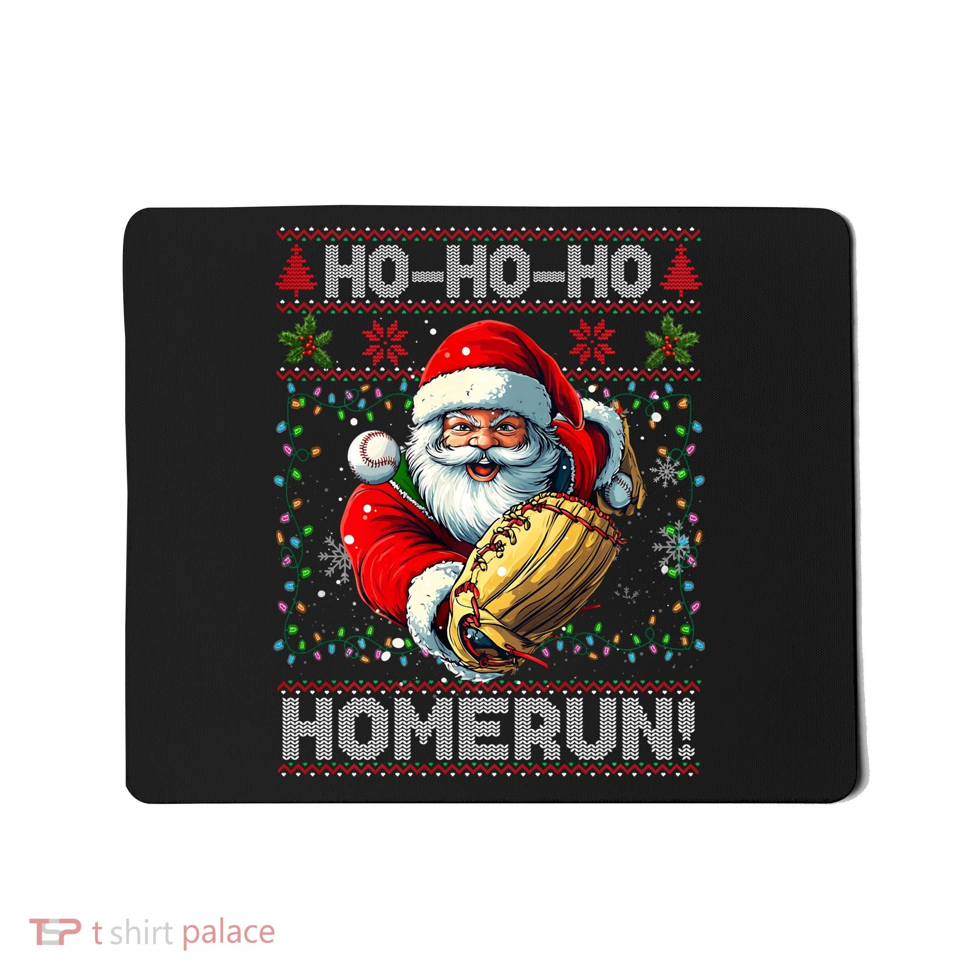 Merry Christmas Santa Playing Baseball For Ballplayers Mousepad