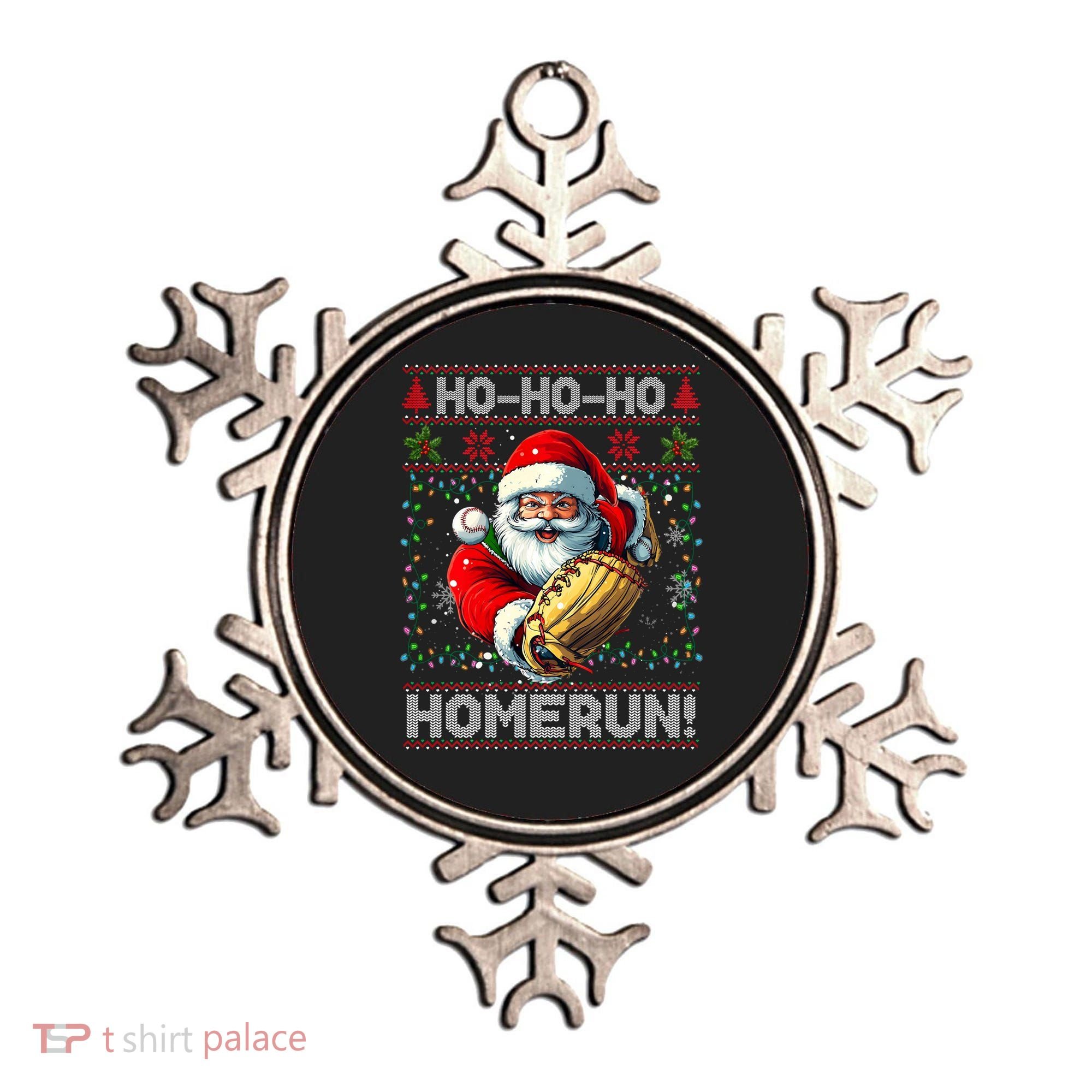 Merry Christmas Santa Playing Baseball For Ballplayers Ornament
