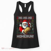 Merry Christmas Santa Playing Baseball For Ballplayers Women's Tank Top thumb 0