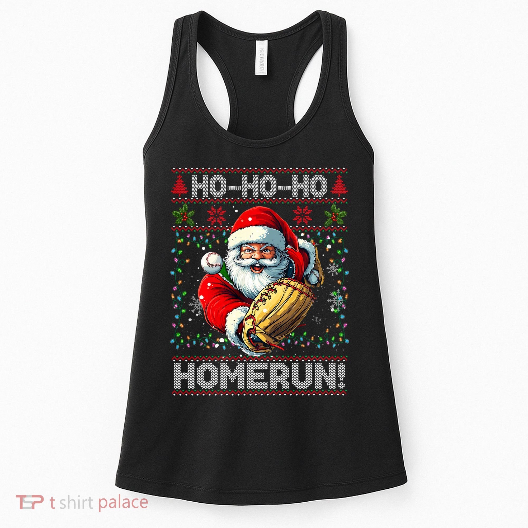 Merry Christmas Santa Playing Baseball For Ballplayers Women's Tank Top