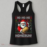 Merry Christmas Santa Playing Baseball For Ballplayers Women's Tank Top thumb 3