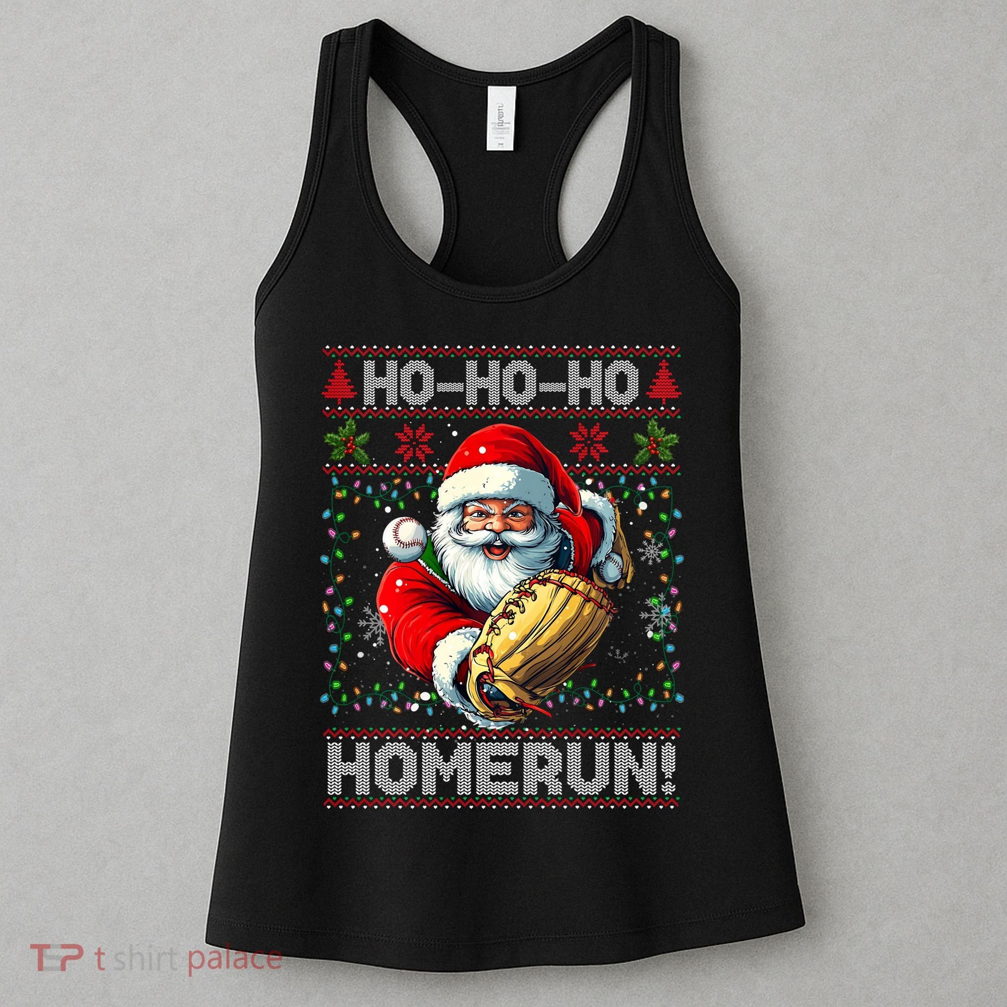 Merry Christmas Santa Playing Baseball For Ballplayers Women's Tank Top