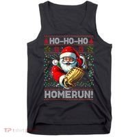 Merry Christmas Santa Playing Baseball For Ballplayers Tank Top thumb 0