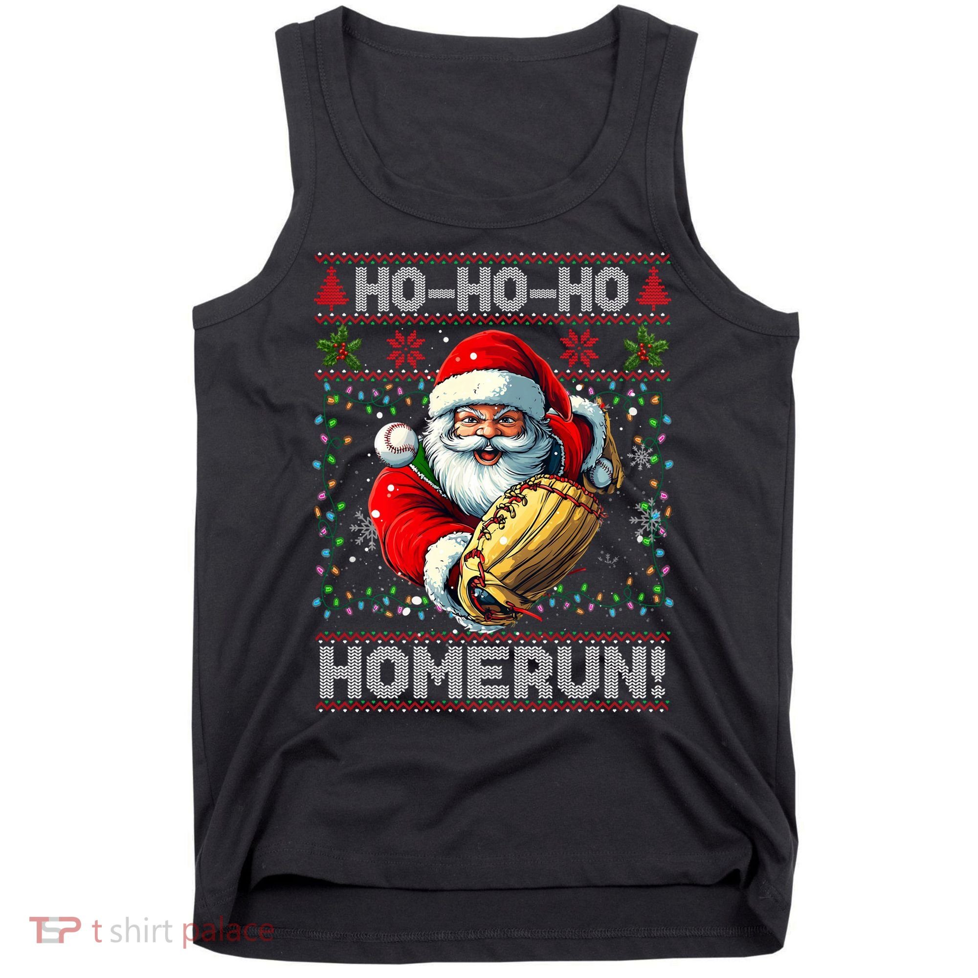 Merry Christmas Santa Playing Baseball For Ballplayers Tank Top