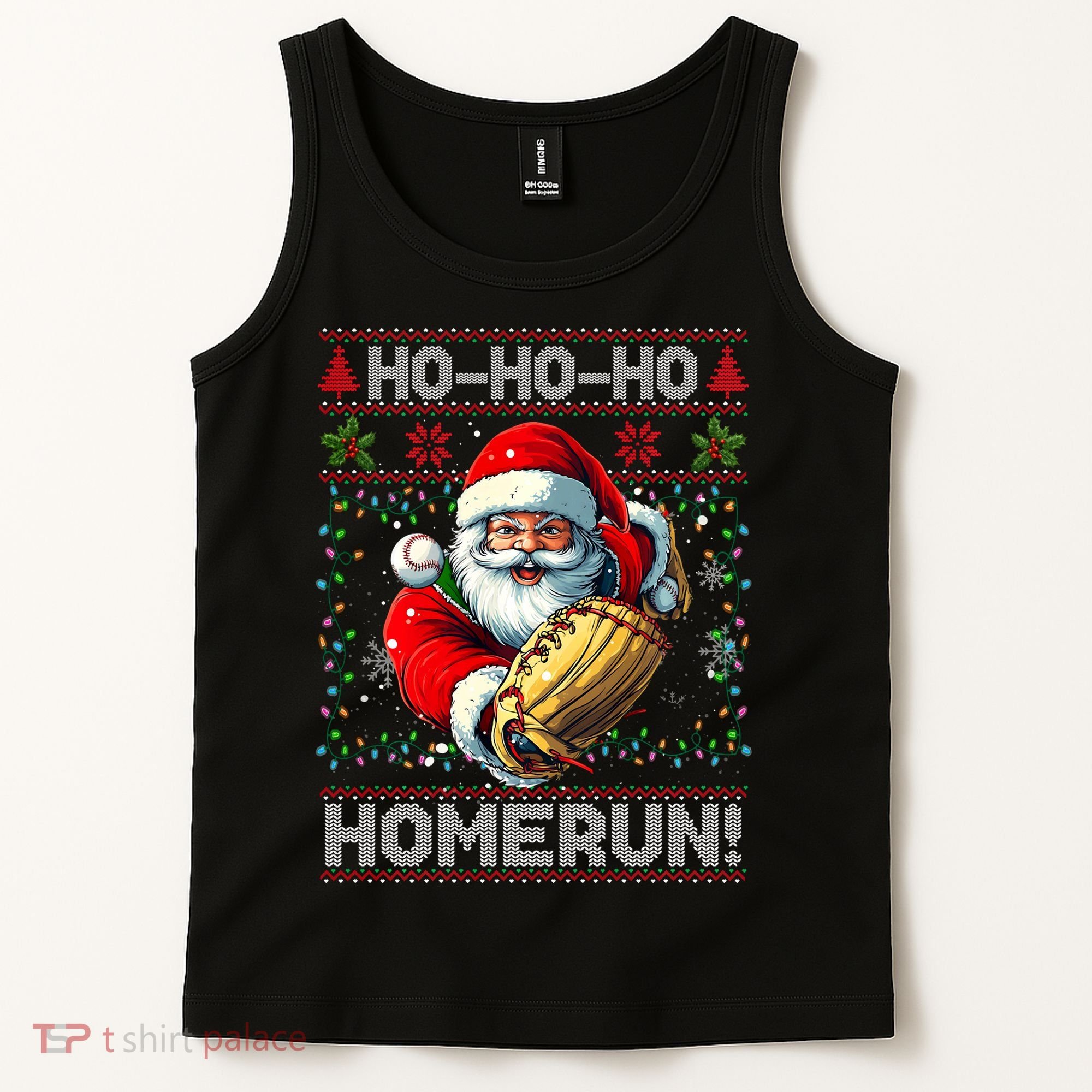 Merry Christmas Santa Playing Baseball For Ballplayers Tank Top