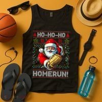 Merry Christmas Santa Playing Baseball For Ballplayers Tank Top thumb 4